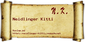 Neidlinger Kitti névjegykártya